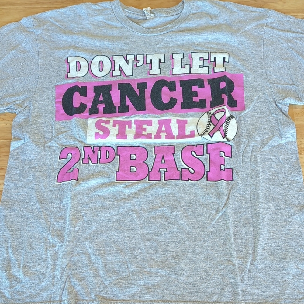 Breast cancer Awareness Softball Gray Graphic Tee